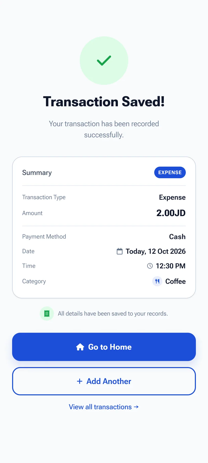 Logged, with a clear confirmation