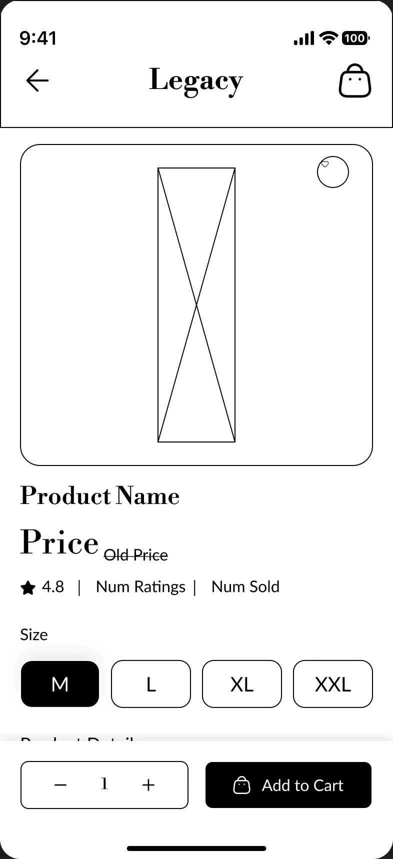 Wireframe: product