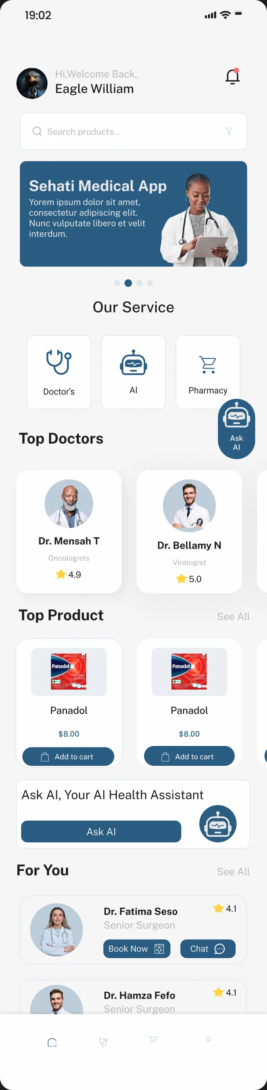 Home: four services (scroll)
